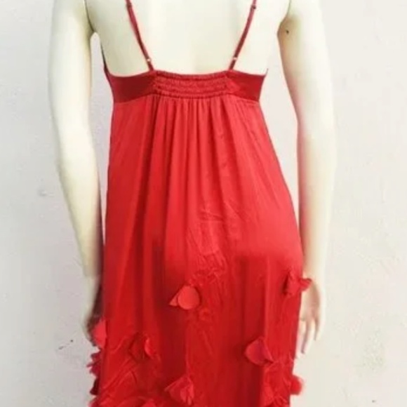 Rebecca Minkoff Strawberry Red Silk Blend Runway Petal Slip on Dress Siz… - Picture 2 of 12